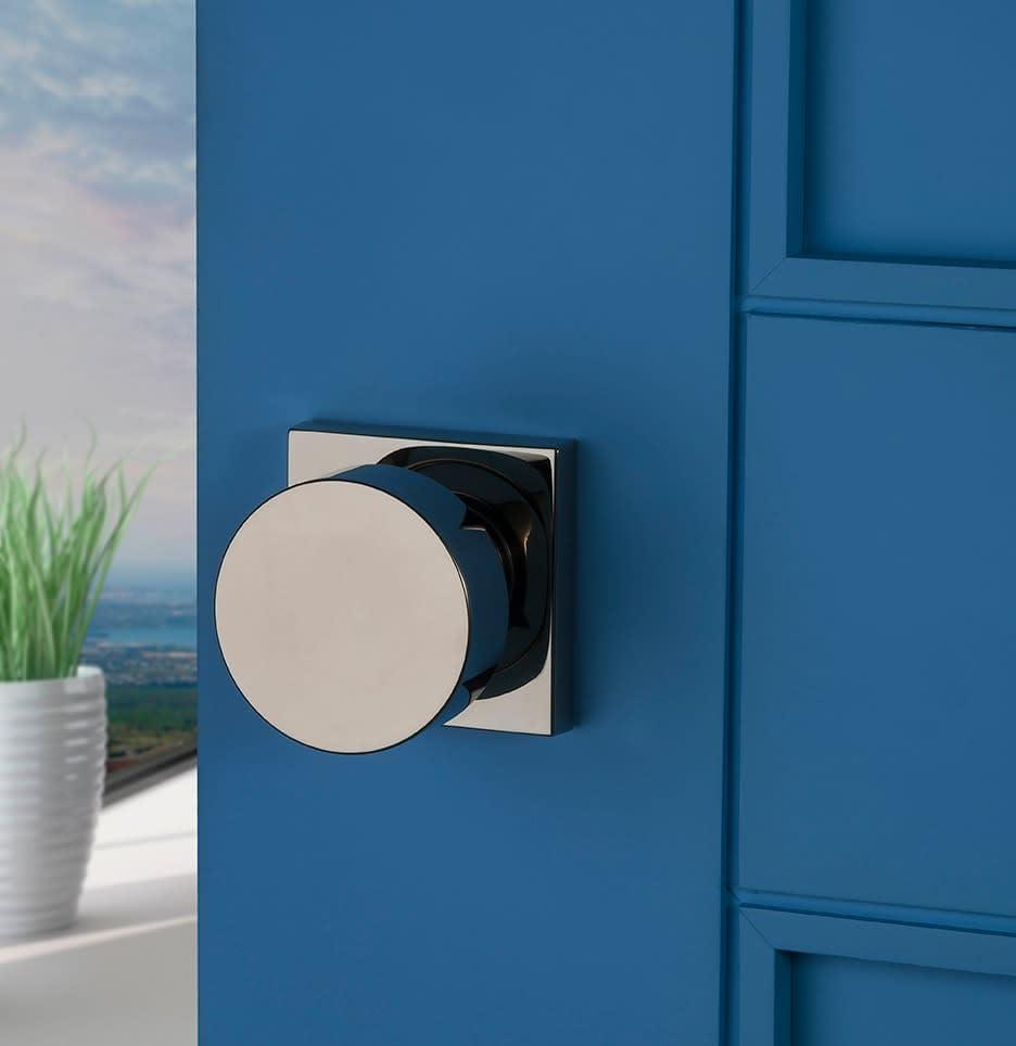 Contemporary Passage Door Knob with Contemporary Square Rose