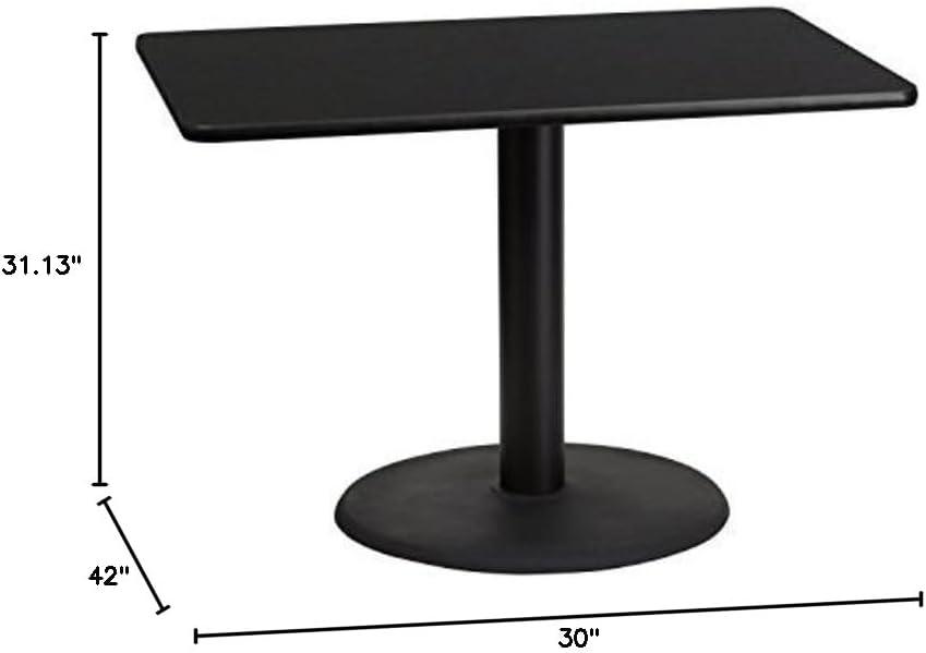 Carrus Rectangular Laminate Dining Table Top with Round Base