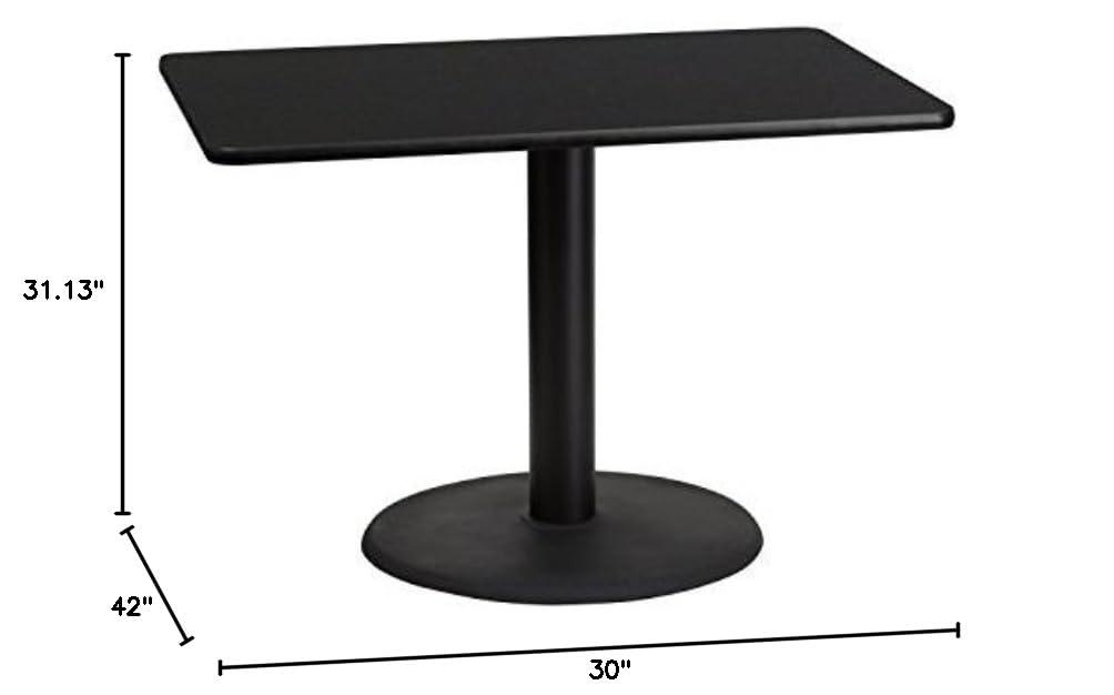 Flash Furniture Carrus Rectangular Laminate Dining Table Top with Round Base