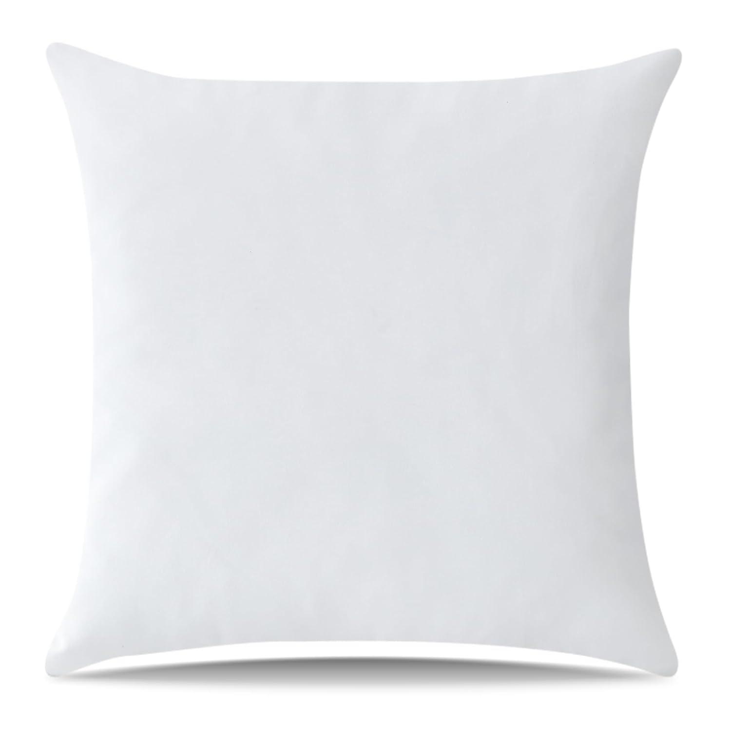Phantoscope Soft Silky Velvet Series Decorative Throw Pillow, 18" x 18", True White, 1 Pack
