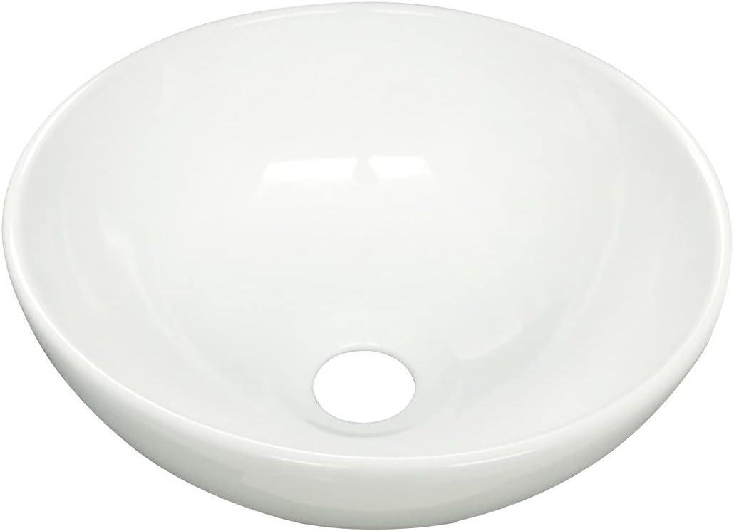 White Round Above Counter Bathroom Sink Ceramic Vanity Vessel Sink
