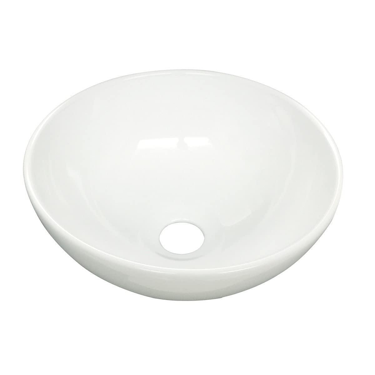 White Round Above Counter Bathroom Sink Ceramic Vanity Vessel Sink