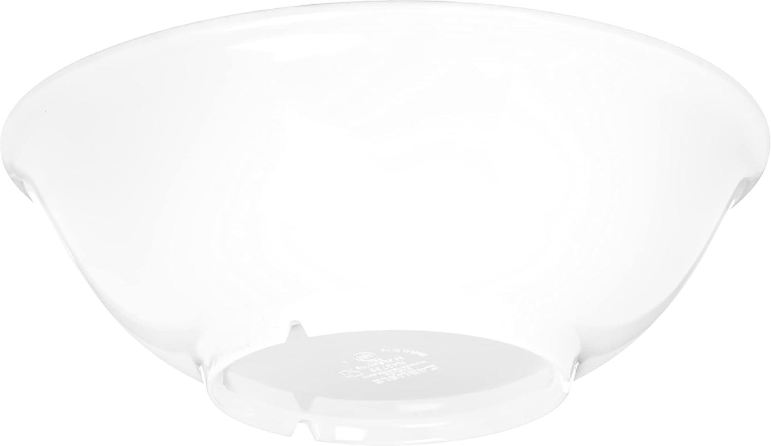 White Round Melamine Footed Serving Bowl, 36 Ounces