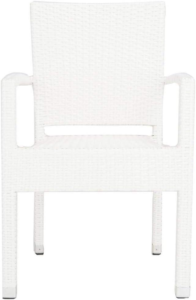 Kelda Stackable Arm Chair Indoor/Outdoor (Set Of 2) - PAT4004 - White - Safavieh