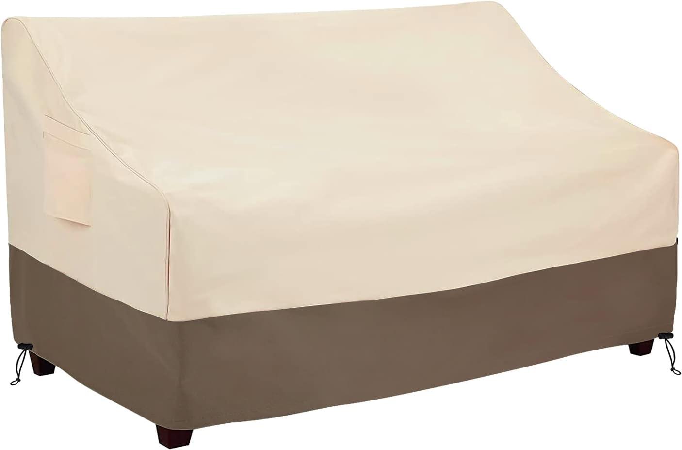 Roastove 79" x 37" x 35" Beige & Brown Patio Sofa Cover, Waterproof