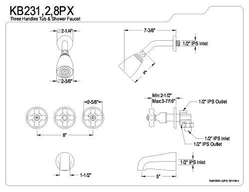 Kingston Brass Victorian Triple-Handle Tub and Shower Faucet