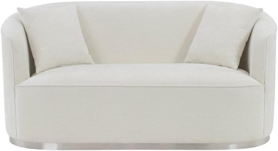 Acme Furniture 64" Odette Sofa Beige Chenille : Classic Loveseat, 2 Pillows, No Assembly Required