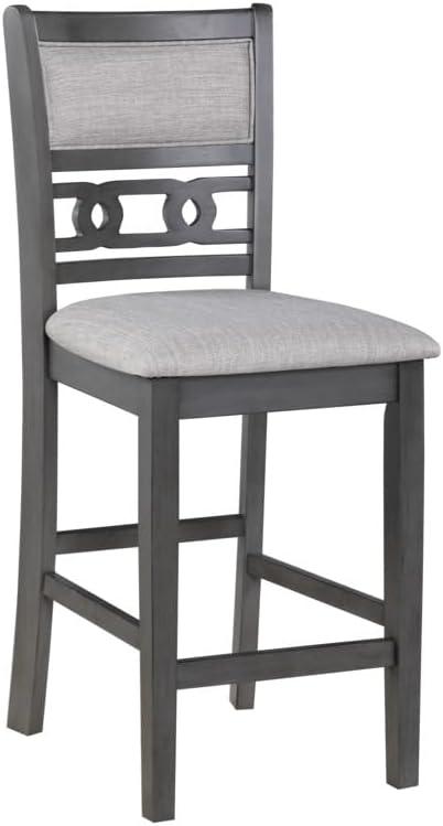 New Classic Furniture Gia 5-Piece Wood Round Counter Dining Set, 1 Counter Dining Table And 4 Chairs, 42 Inch, Gray