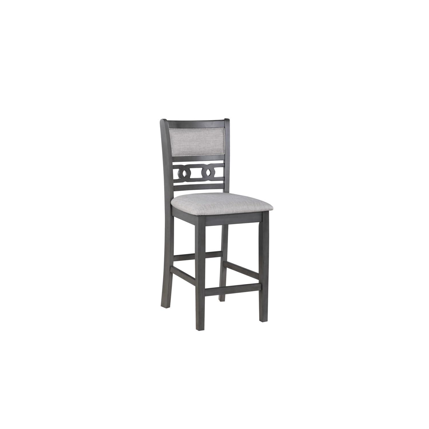 New Classic Furniture Gia 5-Piece Wood Round Counter Dining Set, 1 Counter Dining Table And 4 Chairs, 42 Inch, Gray