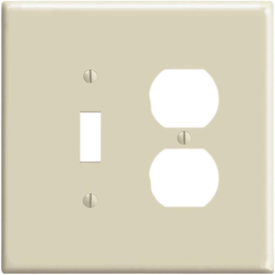 Leviton Ivory 86105-000 2-gang Thermoset Plastic Duplex/Toggle Wall Plate 1 pk