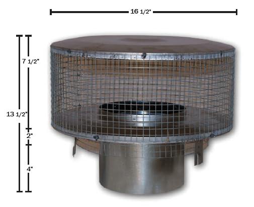 Superior - Astria - IHP - Chimney Cap Round Top w/Mesh Screen for 8DM Pipe RT-8DM F0916, Silver