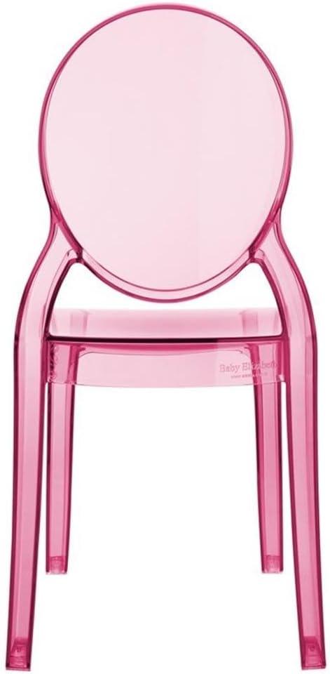 Modern Elizabeth Transparent Pink Polycarbonate Kids Dining Chair