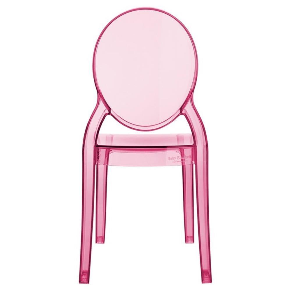Modern Elizabeth Transparent Pink Polycarbonate Kids Dining Chair