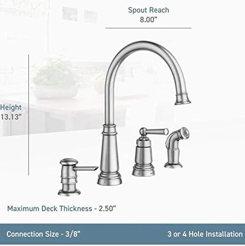 Moen Edison Mediterranean Bronze Single Handle Deck-mount Kitchen Faucet (Soap Dispenser Included) ( Side Sprayer Included )
