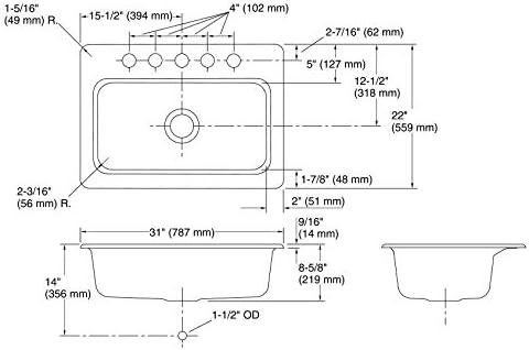 Bakersfield™ 31" L x 22" W Undermount Kitchen Sink
