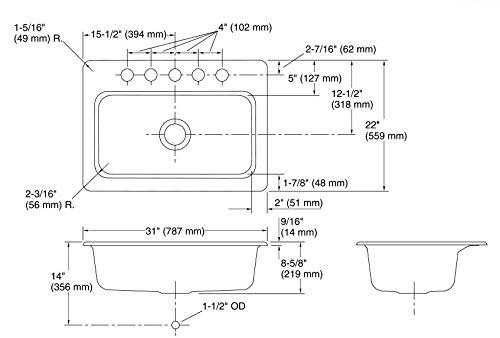 Bakersfield™ 31" L x 22" W Undermount Kitchen Sink