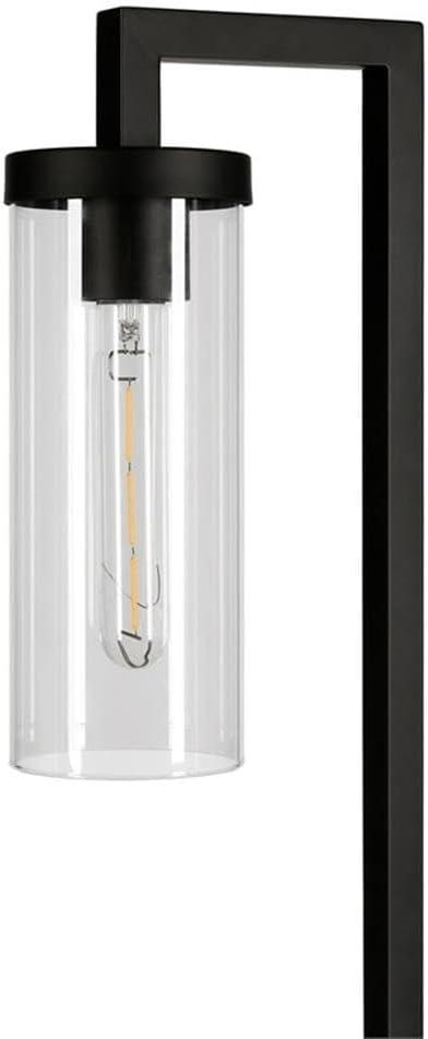 Evelyn&Zoe Lámpara de Mesa Moderna de Metal con Pantalla de Vidrio Transparente