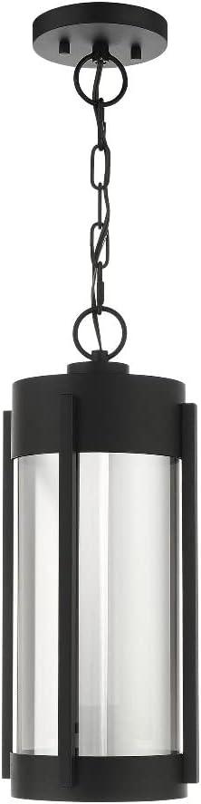 Brushed Nickel and Smoked Glass Outdoor Pendant Lantern