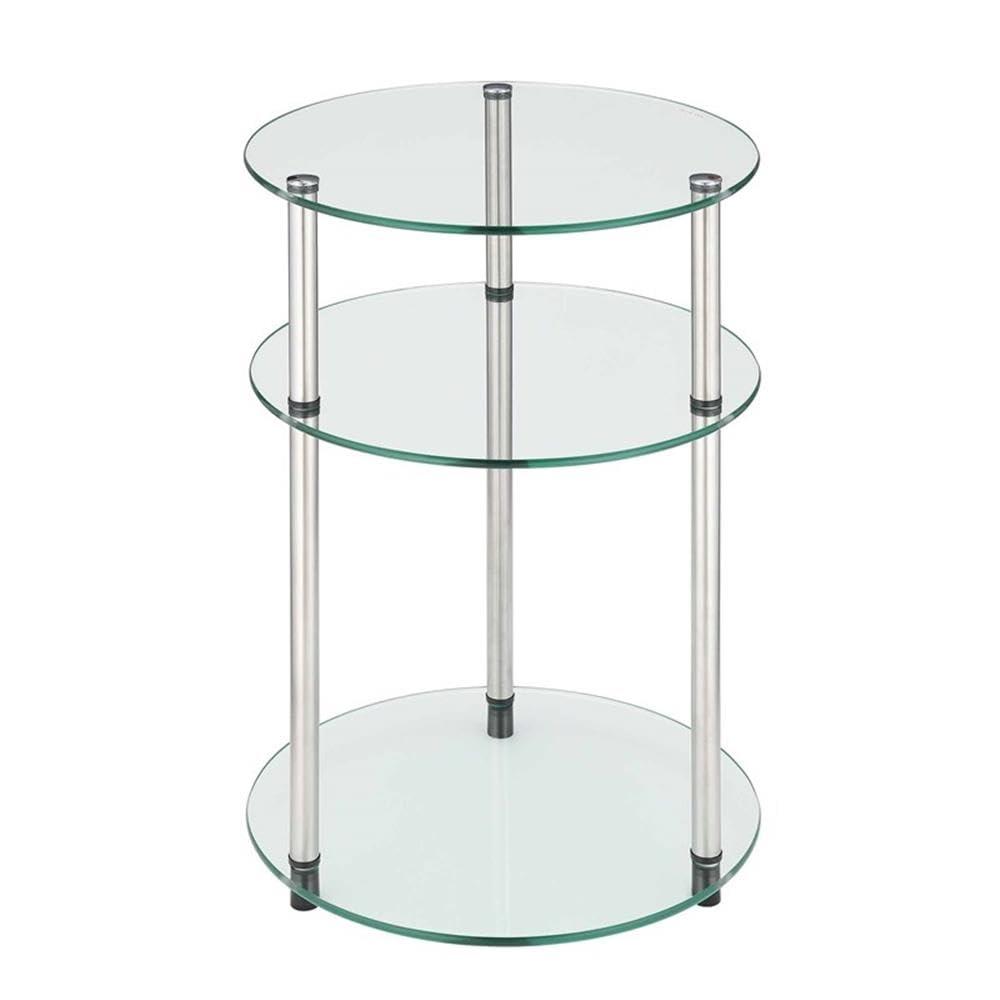 Convenience Concepts Designs2Go No Tools 3 Tier Round Table, Multiple Finishes