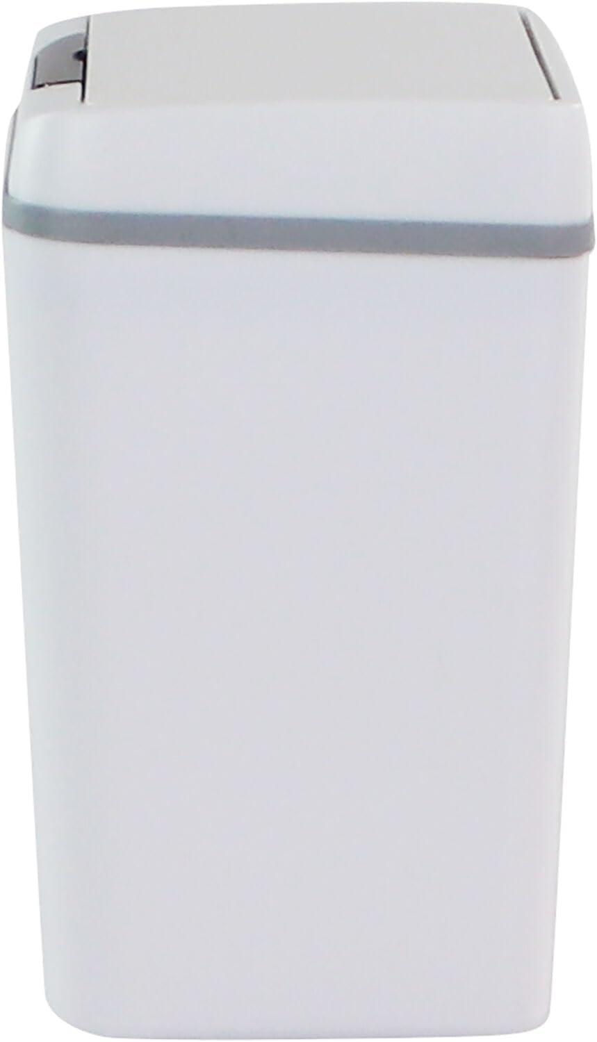 White Plastic Touchless Motion Sensor Trash Can, 2.3 Gallons