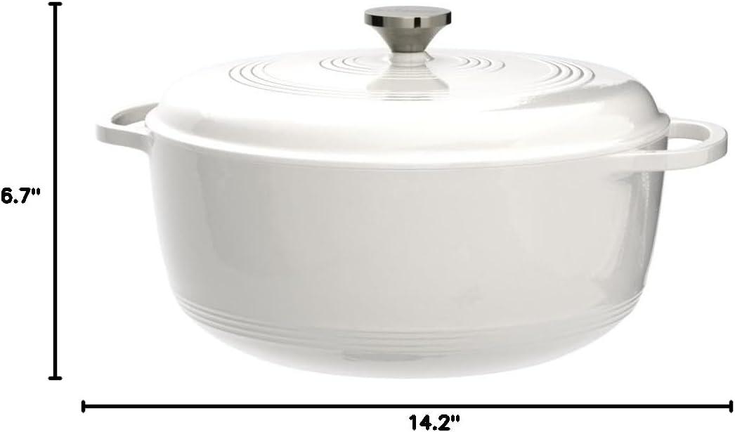 Oyster White 7.5 Quart Enameled Cast Iron Dutch Oven