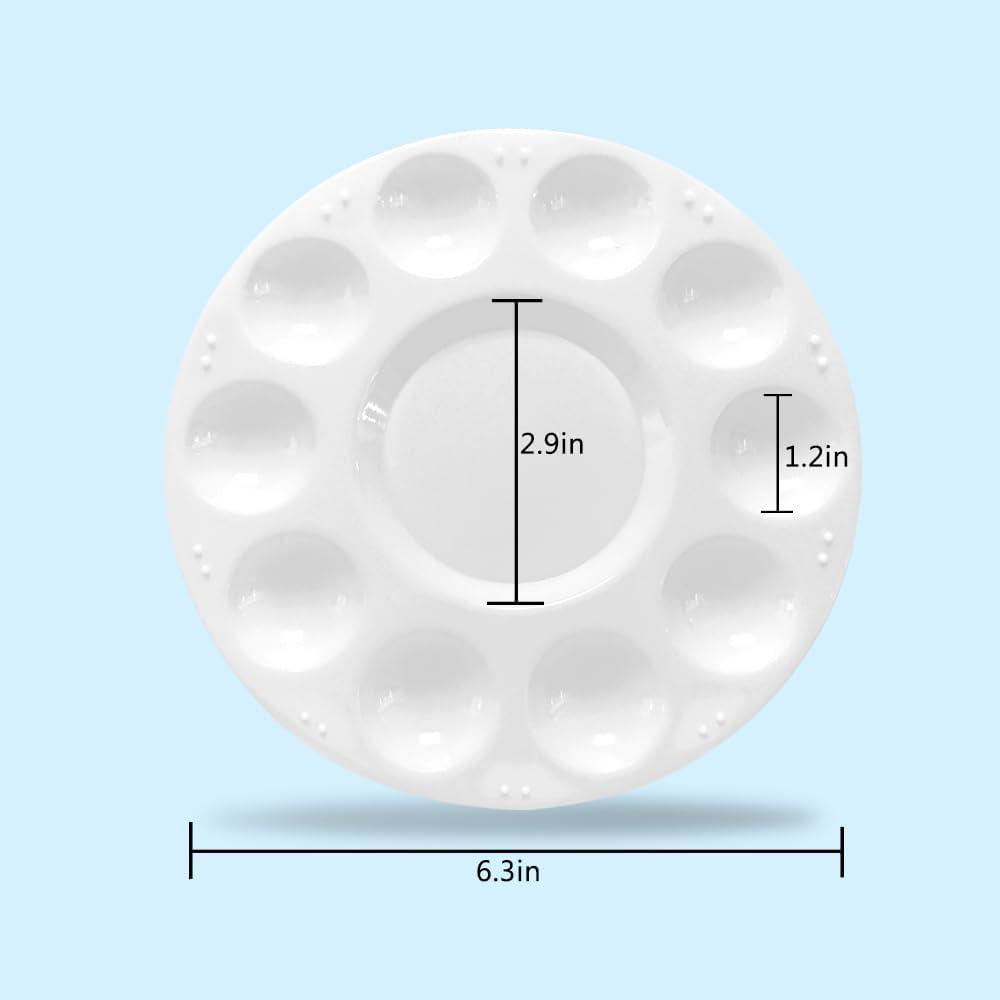 White Plastic Paint Tray Palettes for Kids and Adults