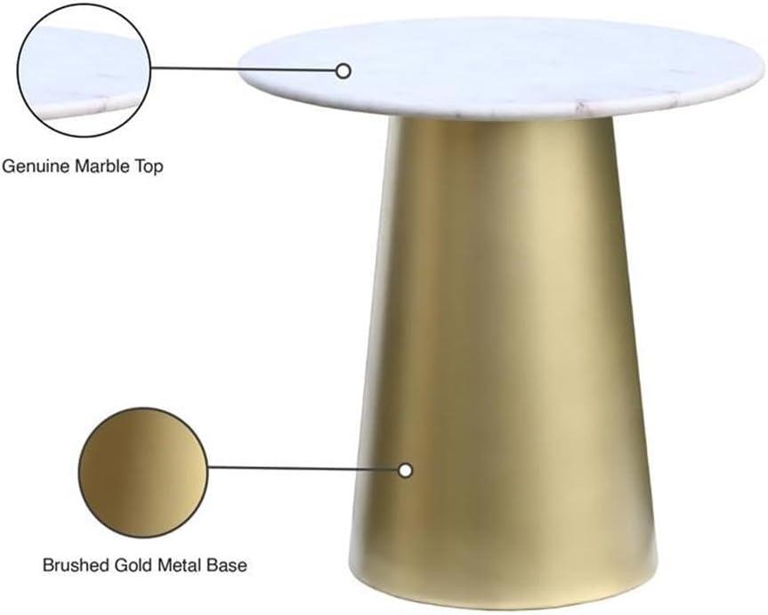 Meridian Furniture Sorrento Contemporary Marble End Table in Gold