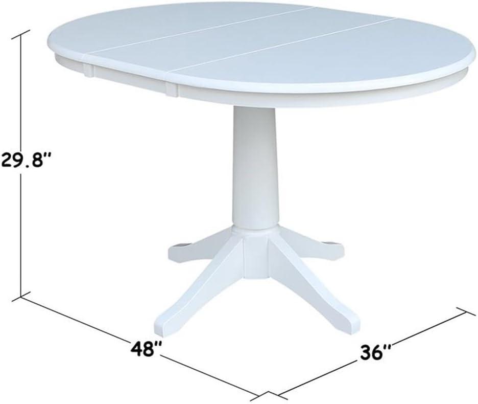 36" Magnolia Round Top Dining Table with 12" Leaf - International Concepts