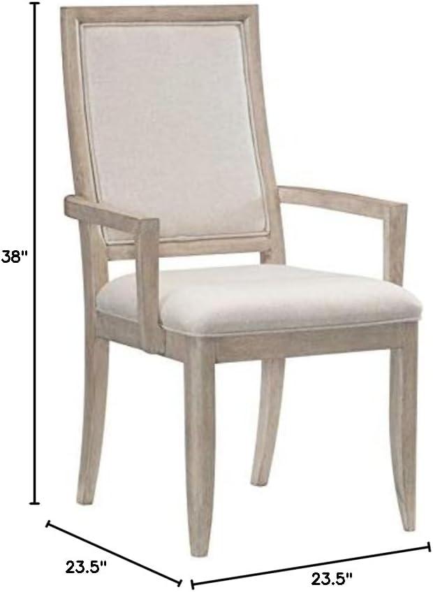Lexicon Contemporary Wood Dining Room Arm Chair in Gray (Set of 2)