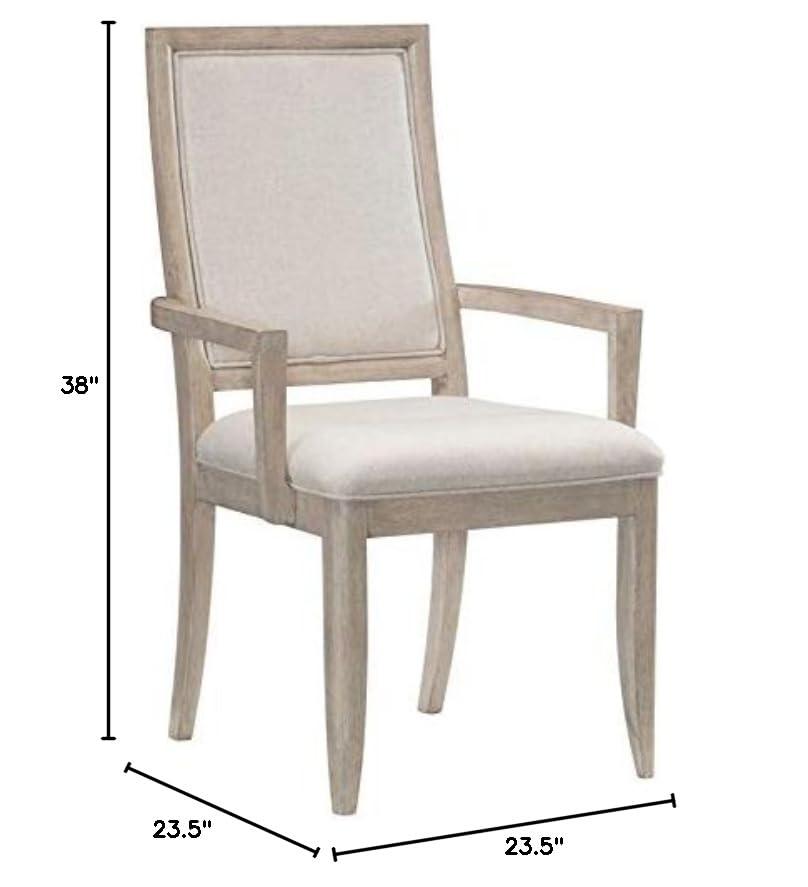 Lexicon Contemporary Wood Dining Room Arm Chair in Gray (Set of 2)