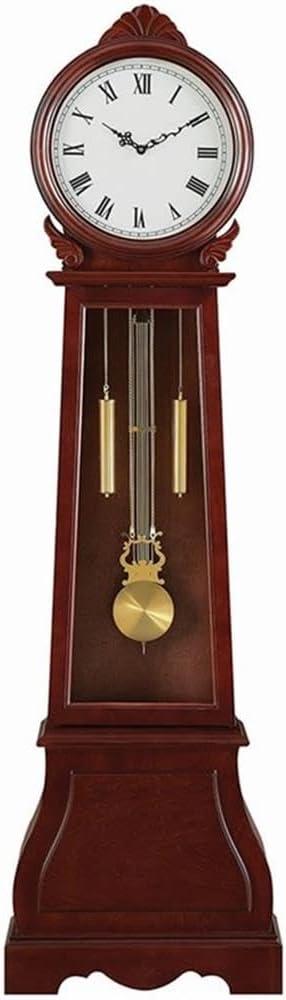 Coaster Traditional Wood Grandfather Clock with Chime in Brown