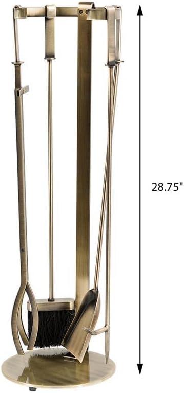 Modern Ember Modern Ember Knoll Fireplace Tool Set - Includes Brush, Shovel, Fire Poker, Tongs, and Stand - Steel