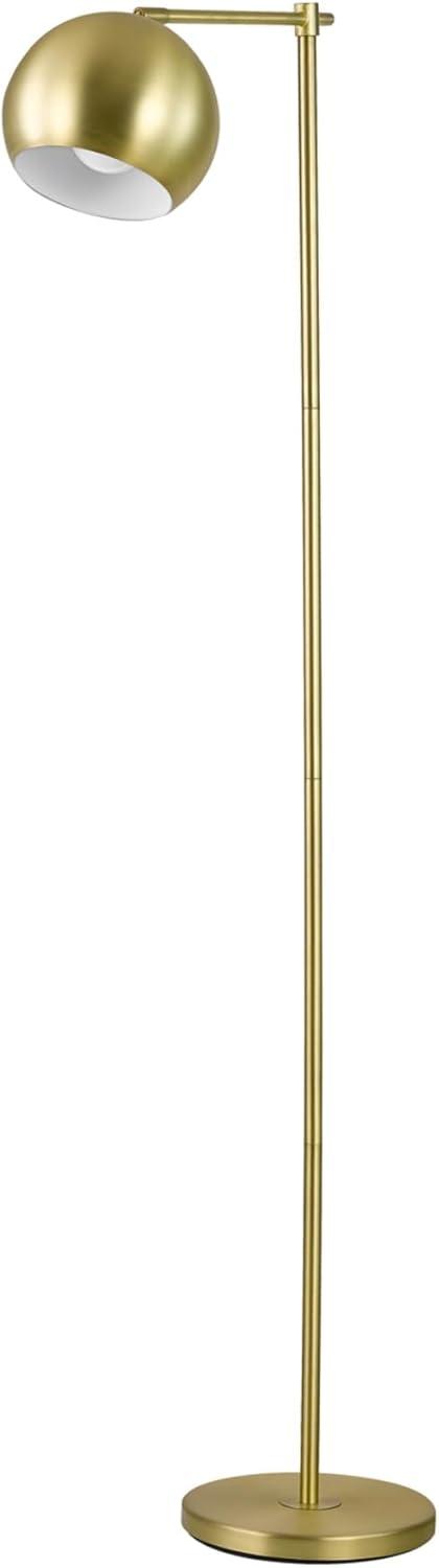 Edison Adjustable White Floor Lamp with Gold Finish