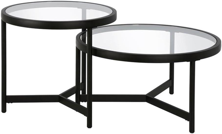 Henn&Hart 30" Blackened Bronze Metal/Glass Coffee Table