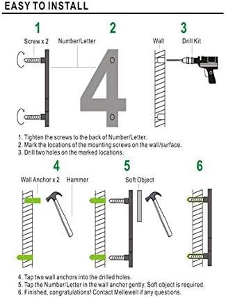 6" Stainless Steel Floating House Number 7