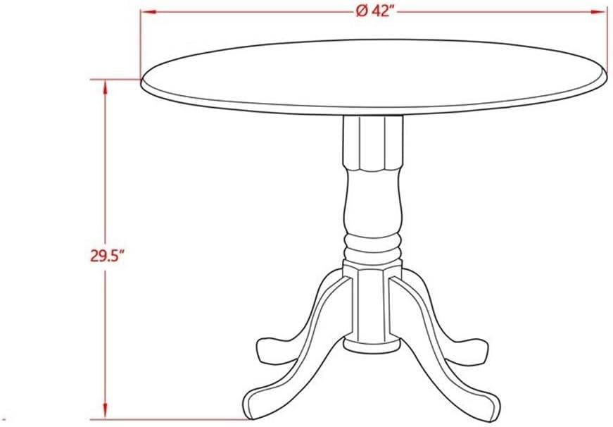 East West Furniture Dublin Traditional Wood Dining Table in Walnut/White