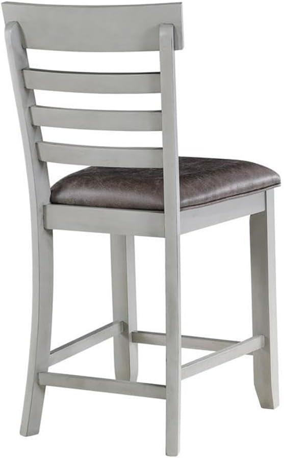 Set of 2 26" Hyland Counter Height Barstools Gray - Steve Silver Co.: Upholstered, Rubberwood Legs