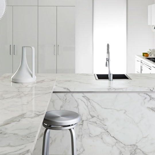 Formica Brand Laminate 180fx 60-Inches W x 144-Inches L Calacatta Marble SatinTouch Natural stone-look Kitchen Laminate Sheet