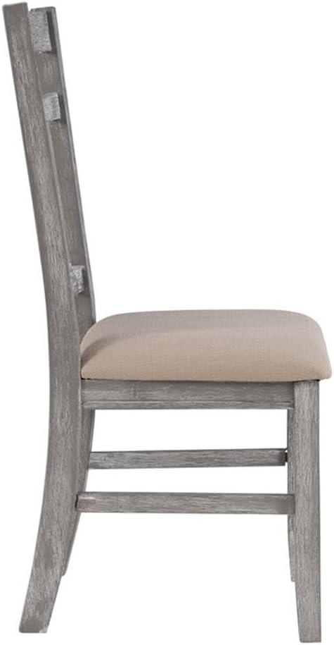 Linon Turino Wood Dining Side Chair in Weathered Gray (Set of 2)