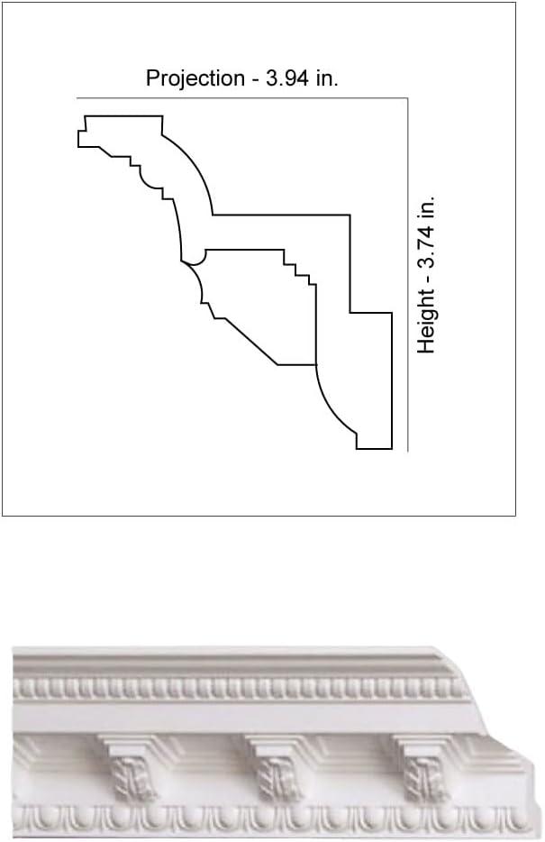 Corbels 78.74"L x 5.44"W x 3.74"H x 3.94"D Glue-Up Styrofoam Crown Molding 91 ln. ft.