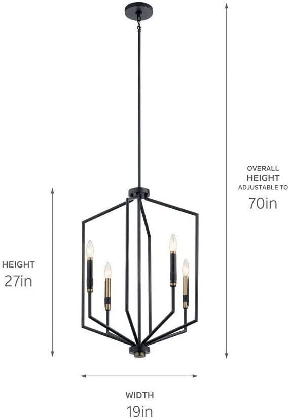 Armand 27" Black and Bronze 4-Light Foyer Pendant