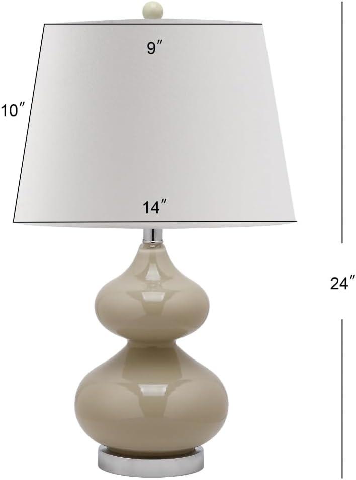 Eva Double Gourd Table Lamp (Set of 2) - 24 Inch Height - LIT4086 - Taupe - Safavieh