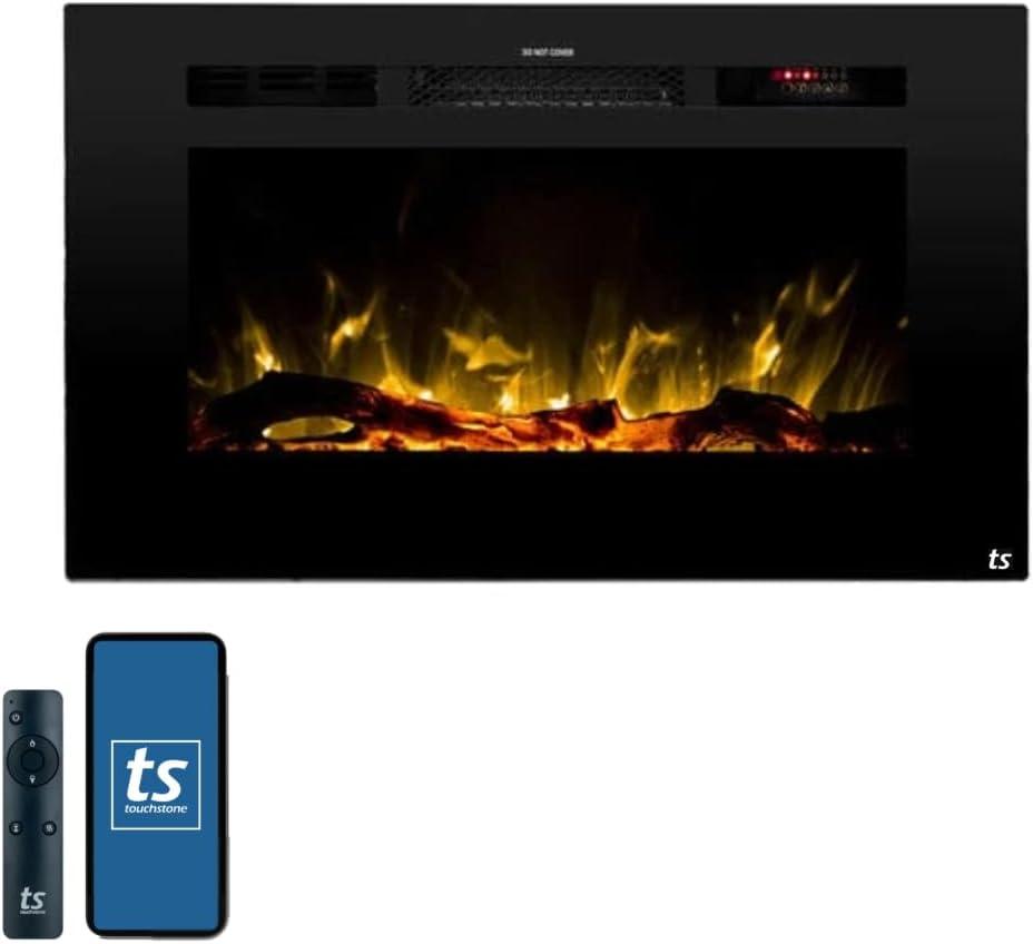Touchstone The Sideline Electric Fireplace for Recessed or Wall Mount Installation