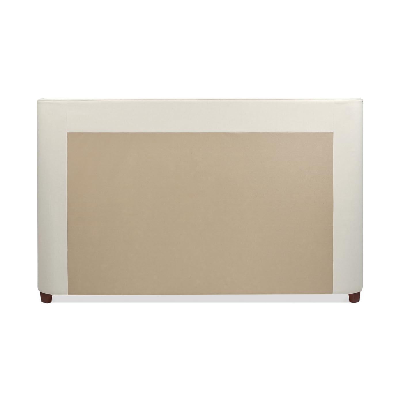 Jennifer Taylor Home Geneva Curved Wing Upholstered Platform Bed Frame, King, Light Beige Linen