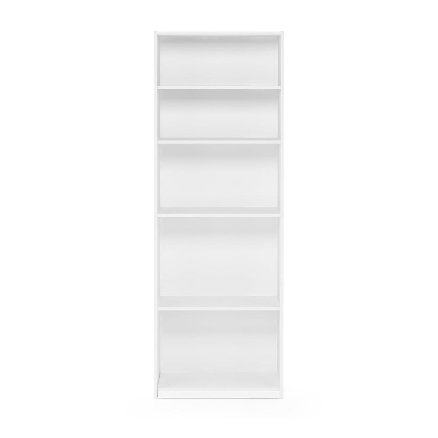 Furinno 5 Cubes Bookcase Space Saver Organizer Bookshelf w/Adjustable Open Shelves,White