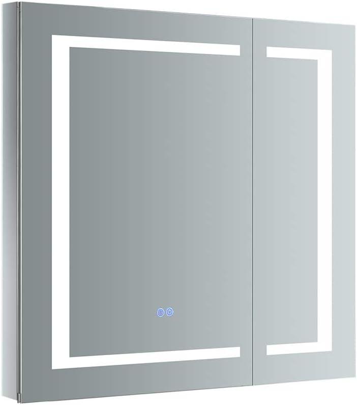 Fresca Spazio 30x30" LED Lighting Aluminum Bathroom Medicine Cabinet in Mirrored