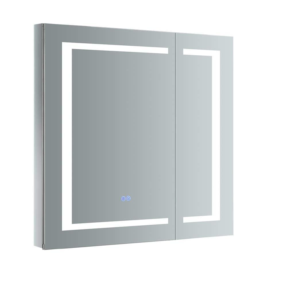 Fresca Spazio 30x30" LED Lighting Aluminum Bathroom Medicine Cabinet in Mirrored