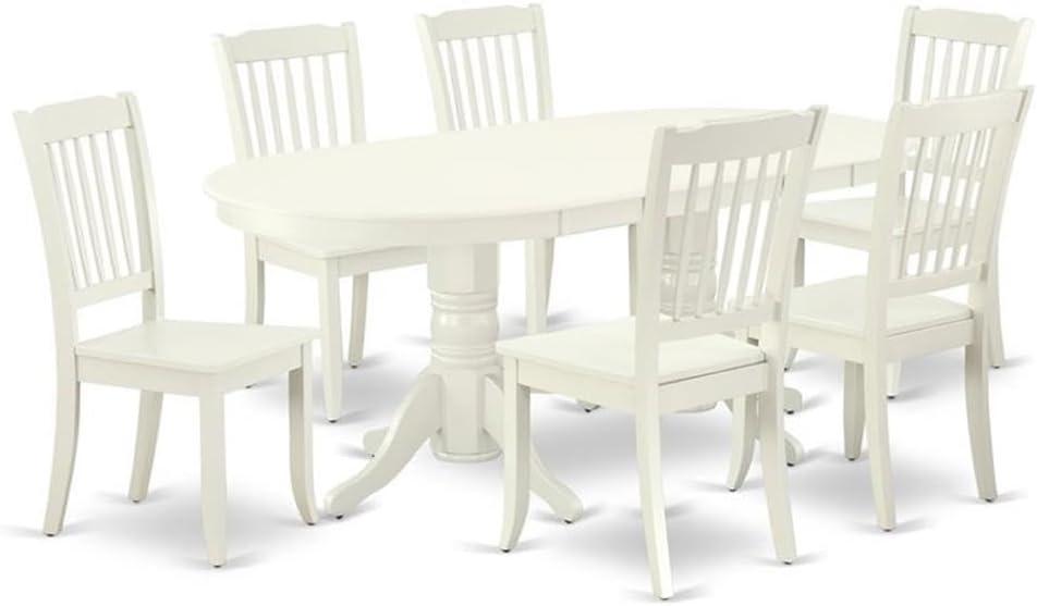 East West Furniture Vancouver 7-piece Wood Dining Table and Chair Set in White