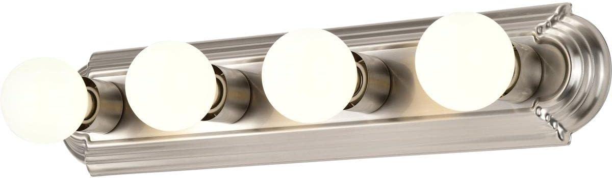 Brushed Nickel 24-Inch Four Light Vanity Strip