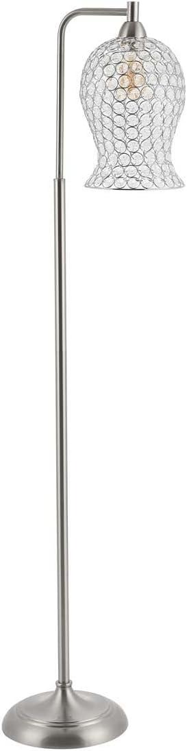 SAFAVIEH Izzy 61.5 in. Glam Iron Floor Lamp, Nickel